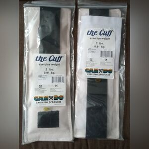 The Cuff Ankle Weights - Set of Two Cuff Weight, 2lb each White with Bla…